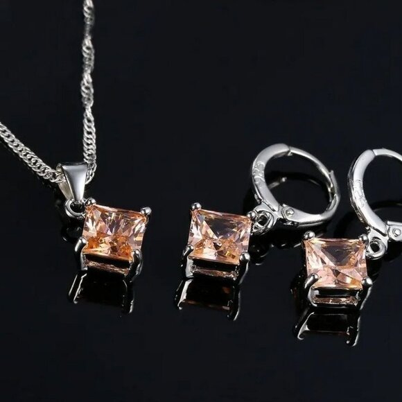 Mia Sincerity Simulated Ceylon Topaz 925 Sterling Silver Earrings Gift Boxed - Picture 3 of 9